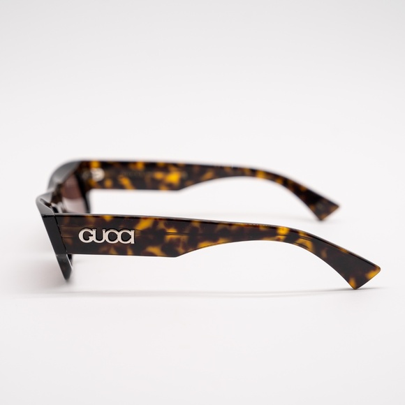 Gucci GG1839S Rectangular Frame Tortoise Acetate Sunglasses - Picture 4 of 9
